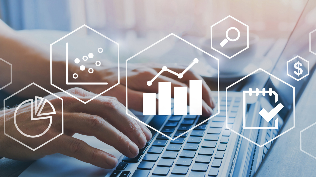 Data Reporting Tools | Hands on Keyboard with Analytics Icons