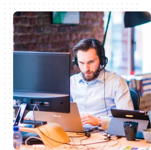 Man looking at computer